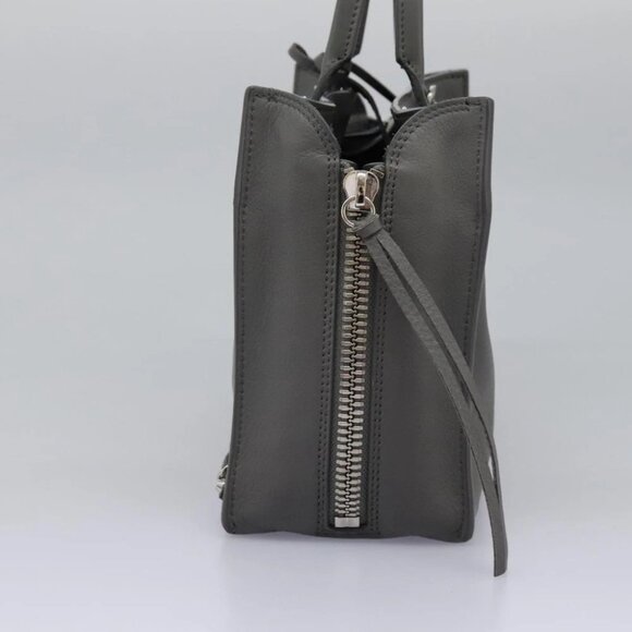 BALENCIAGA Paper Mini Hand Bag Leather Gray 370926 Auth PP323AM - Picture 4 of 16